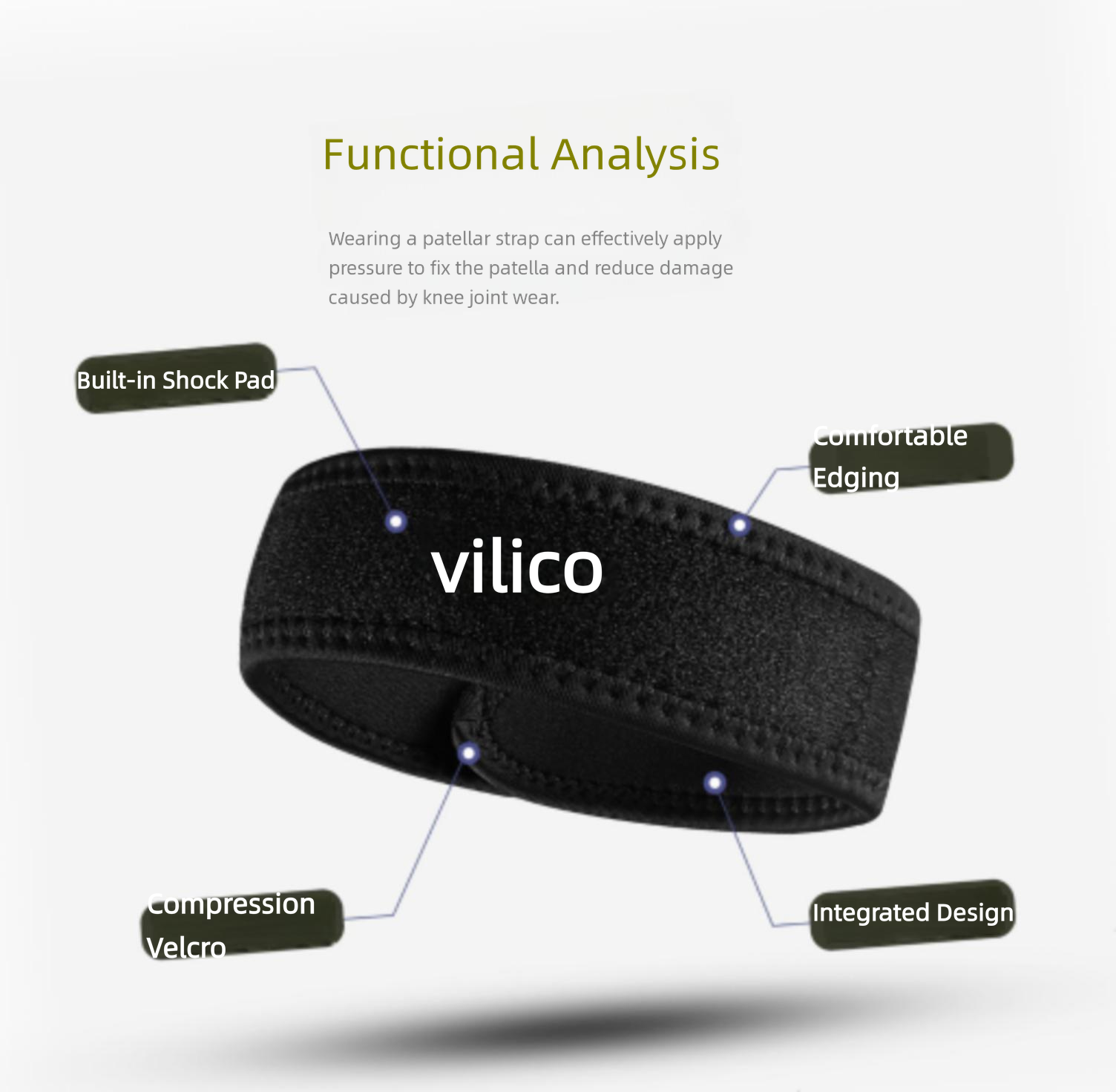 1PC Patella Kneecap Band Silic - đánh giá và giá Running Gear Gym