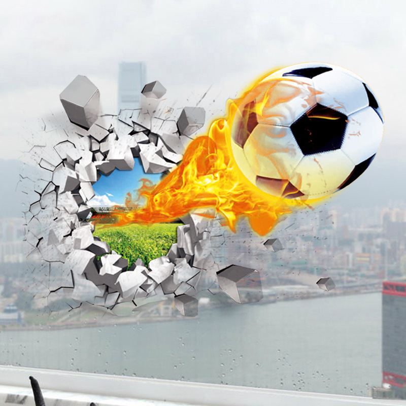 3D Football Broken Wall Sticke - đánh giá và giá Blister Plaster Sport