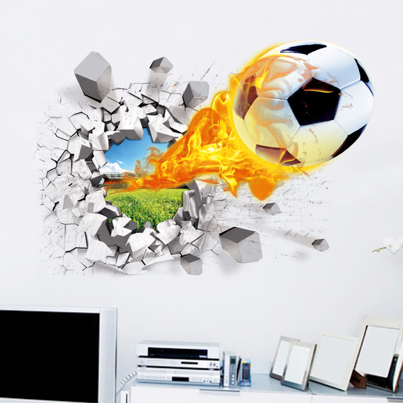 3D Football Broken Wall Sticke - đánh giá và giá Blister Plaster Sport