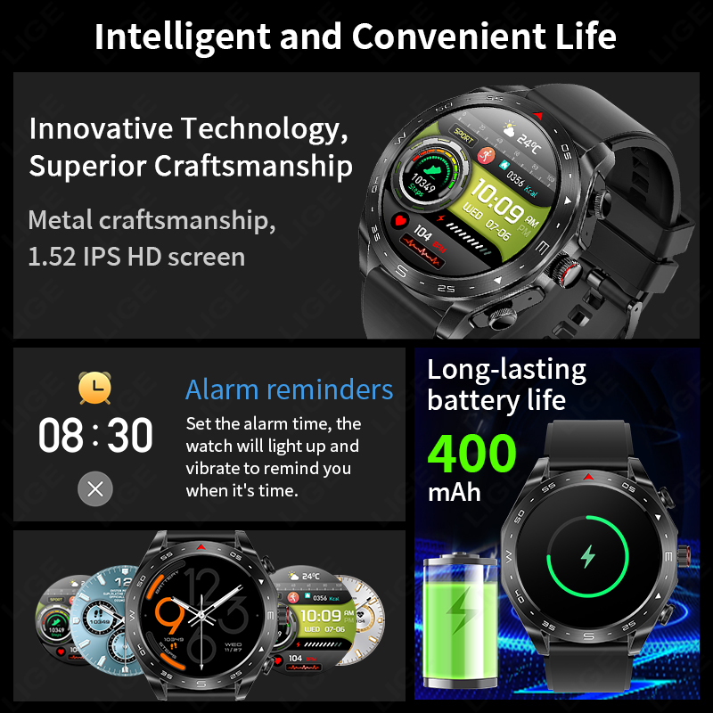 LIGE With Earbuds Bluetooth He - đánh giá và giá Gps Running Watch